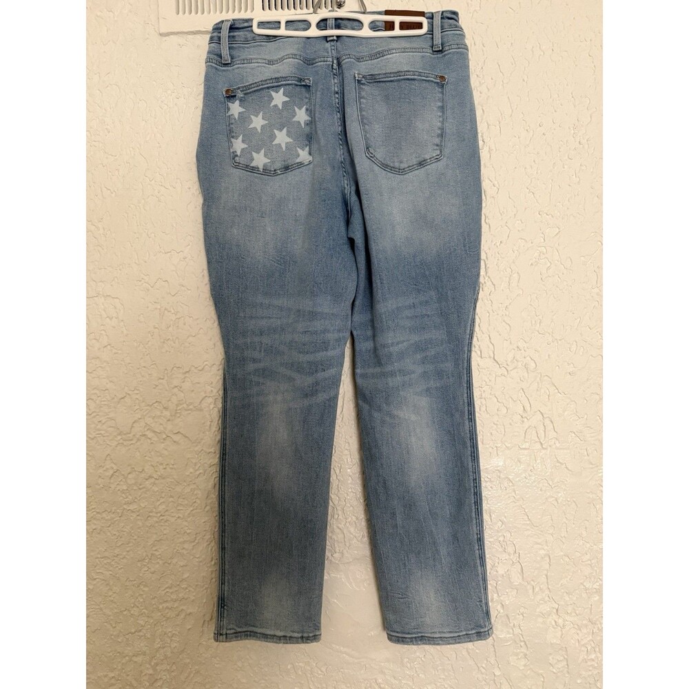 Judy Blue High Rise Star Pocket Cuffed Boyfriend Jeans 16W